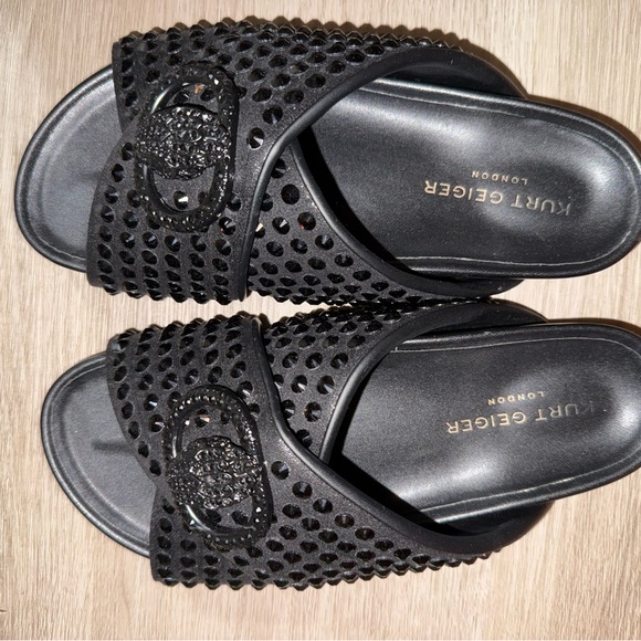Kurt Geiger Black Perforated Slides - Picture 2 of 2
